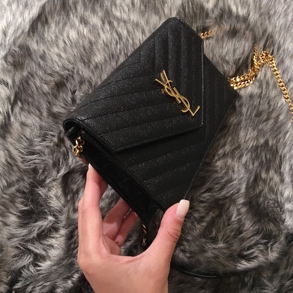 *SOLD* YSL Black Monogram Wallet on Chain - Picture 3 of 5